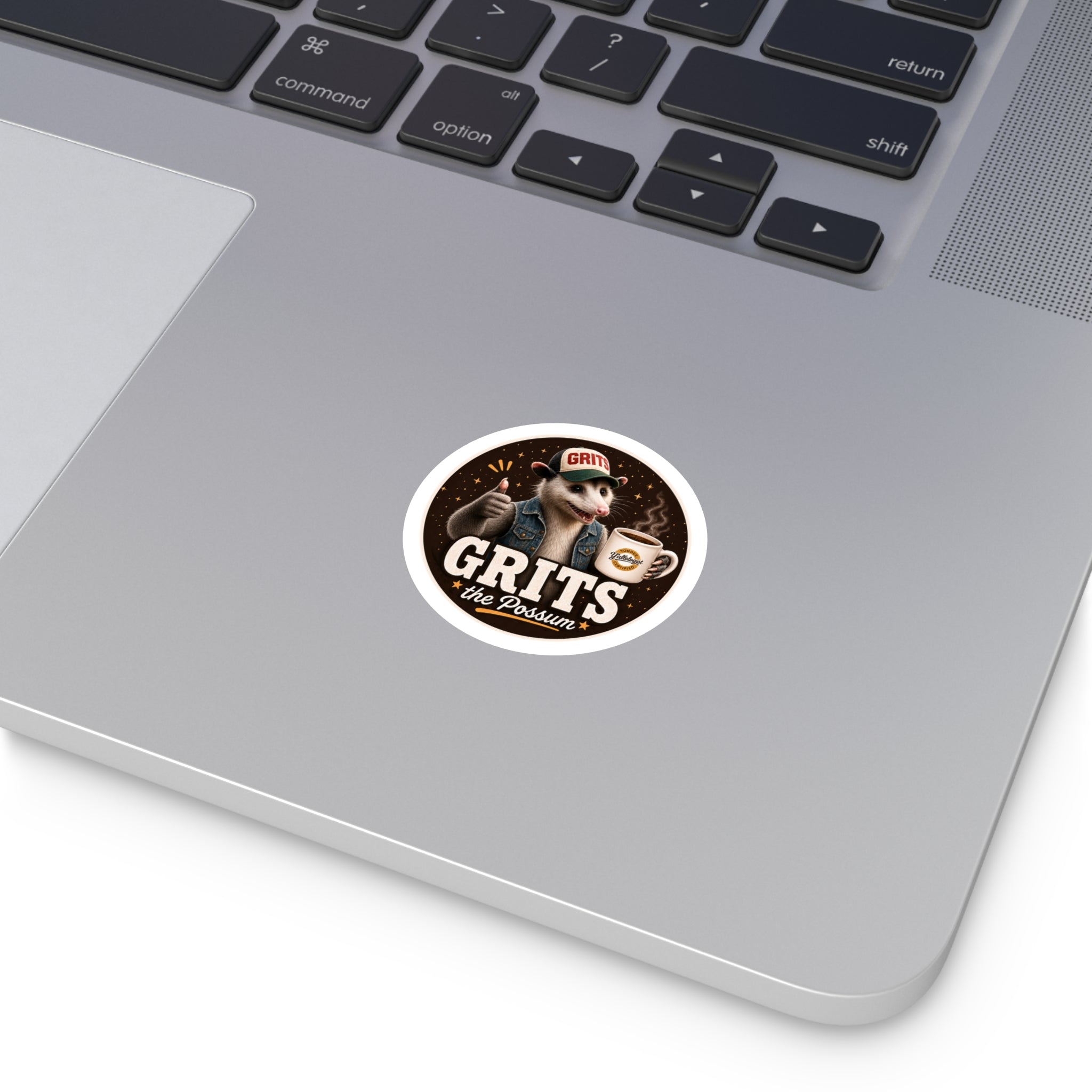 Grits the Possum w/ Y'allologist Mug Round Sticker