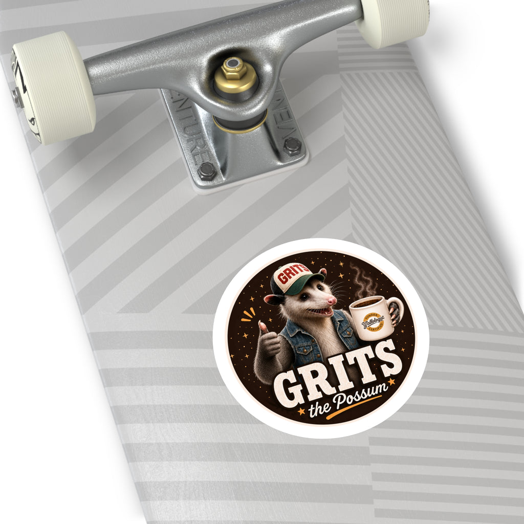 Grits the Possum w/ Y'allologist Mug Round Sticker