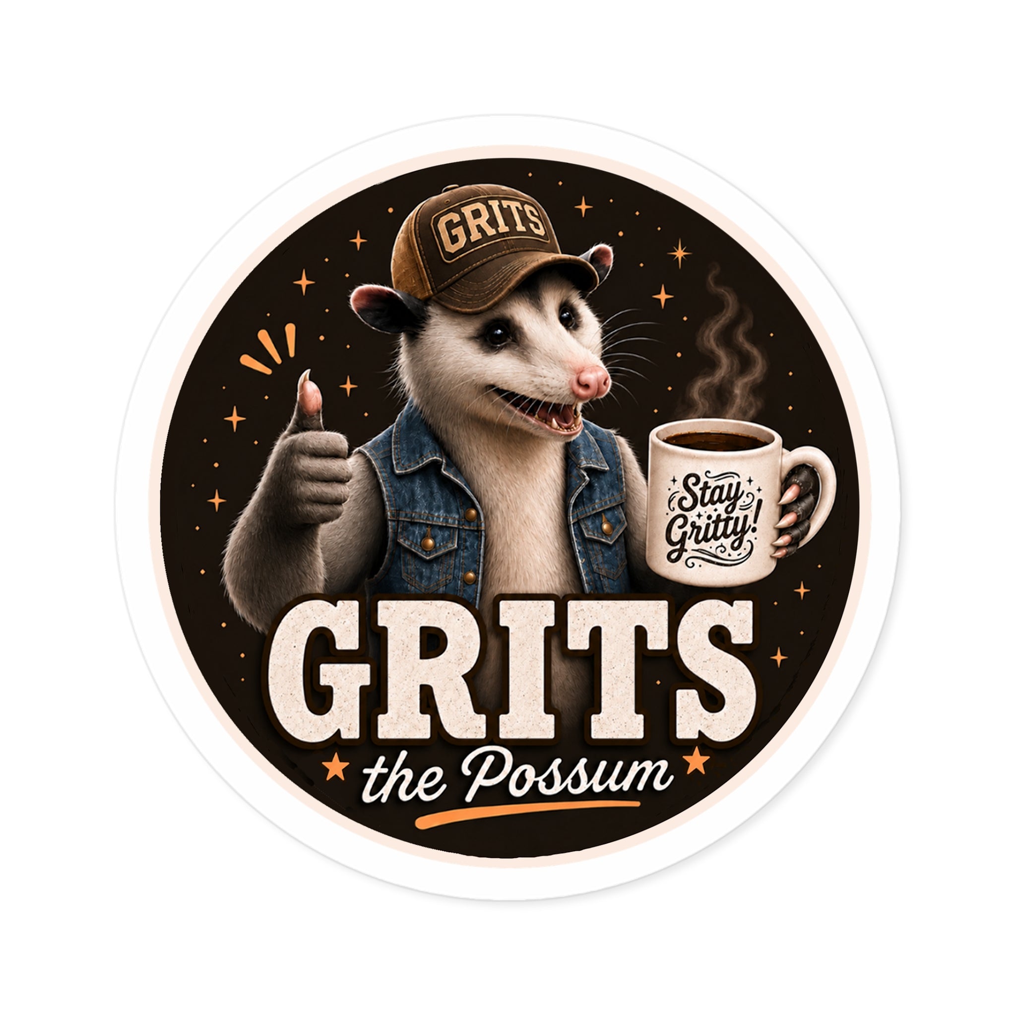 Grits w/ Stay Gritty Mug! Round Sticker