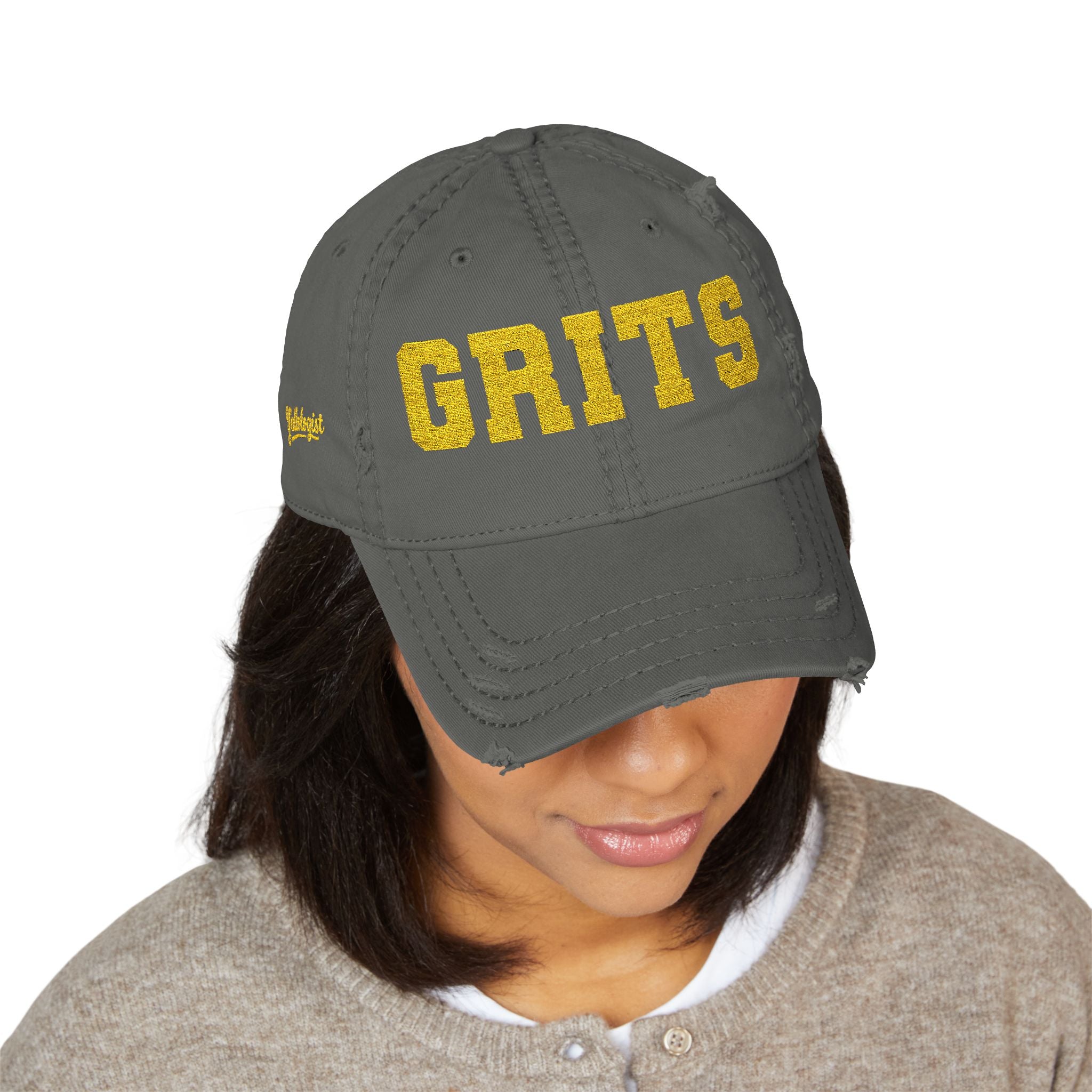 Grits Embroidered Distressed Hat w/ Stay Gritty! on back