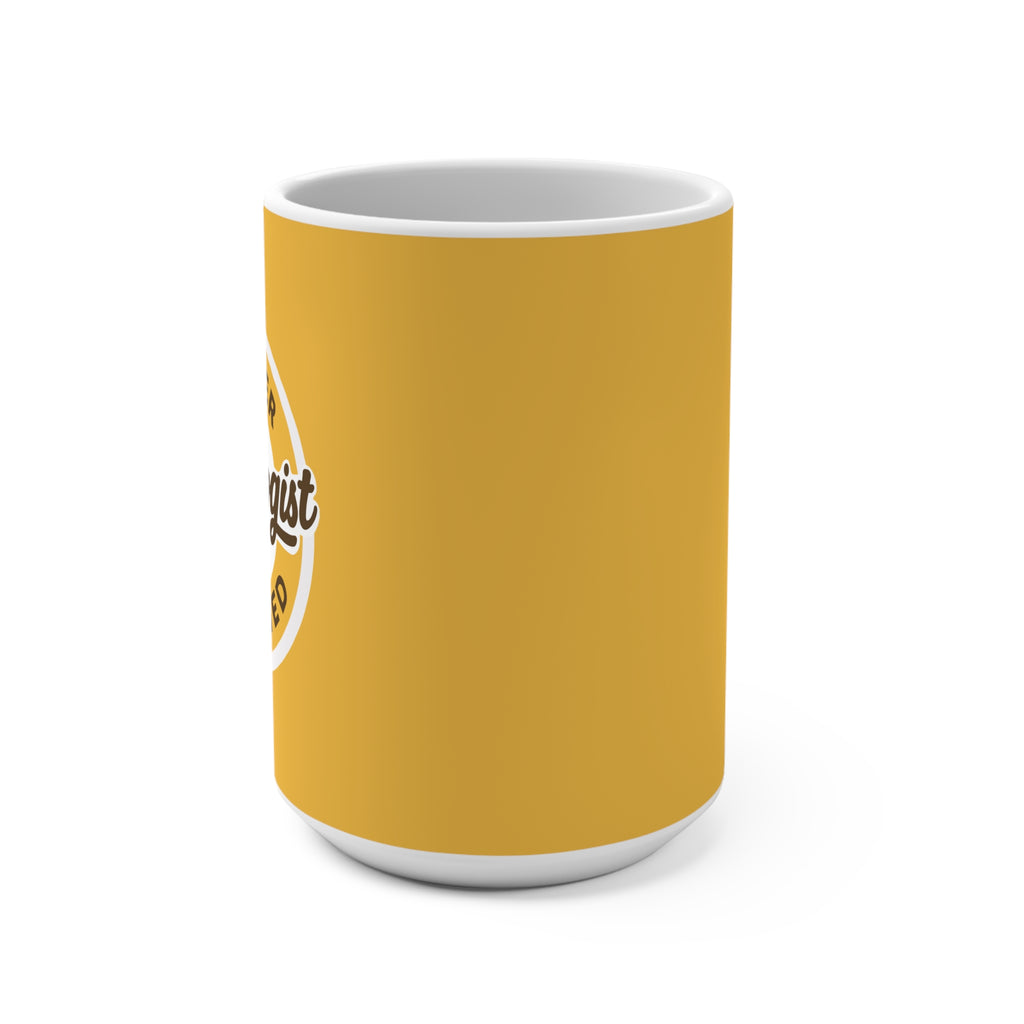 Y'allologist Yonder Certified Round Logo Yellow 15oz Coffee Mug