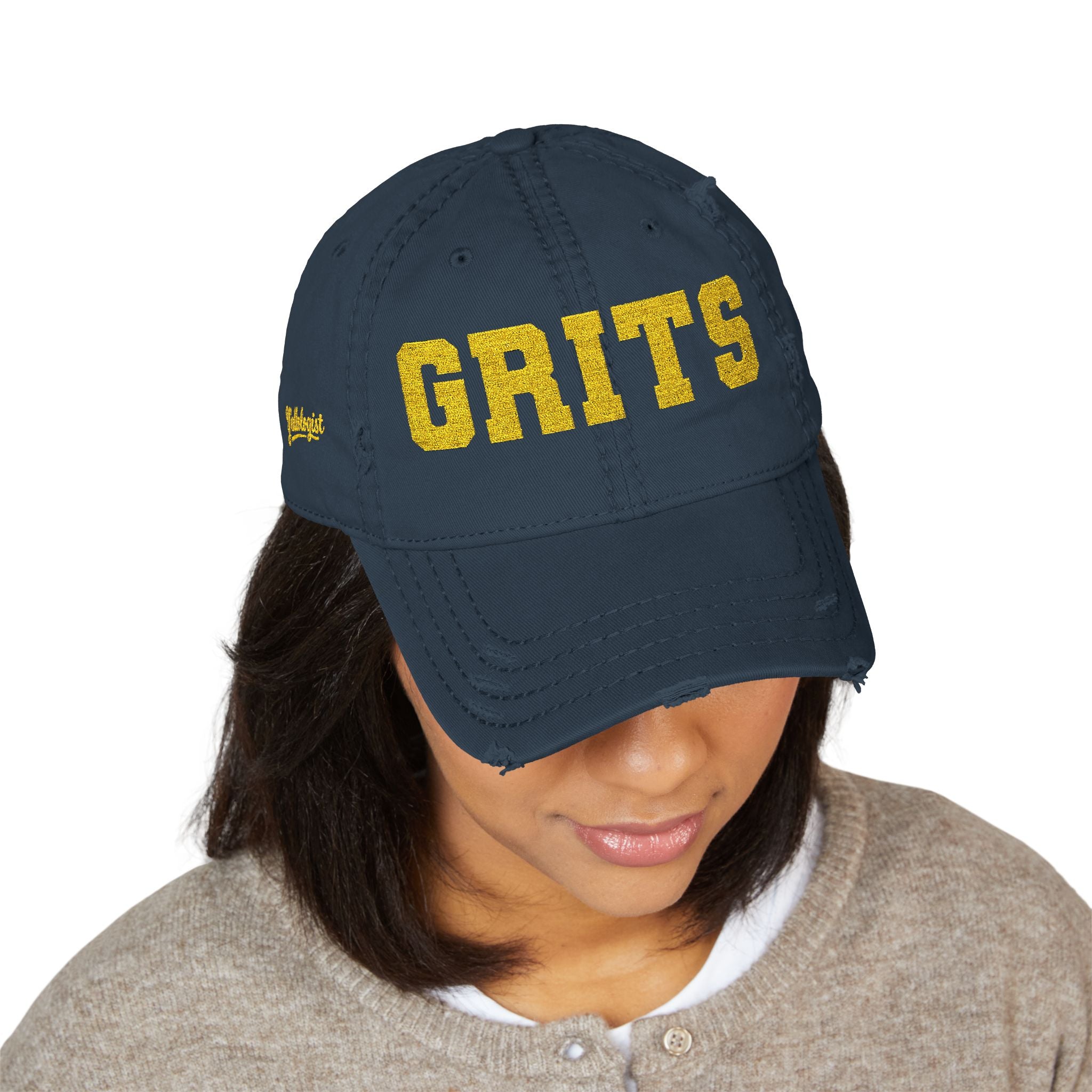Grits Embroidered Distressed Hat w/ Stay Gritty! on back