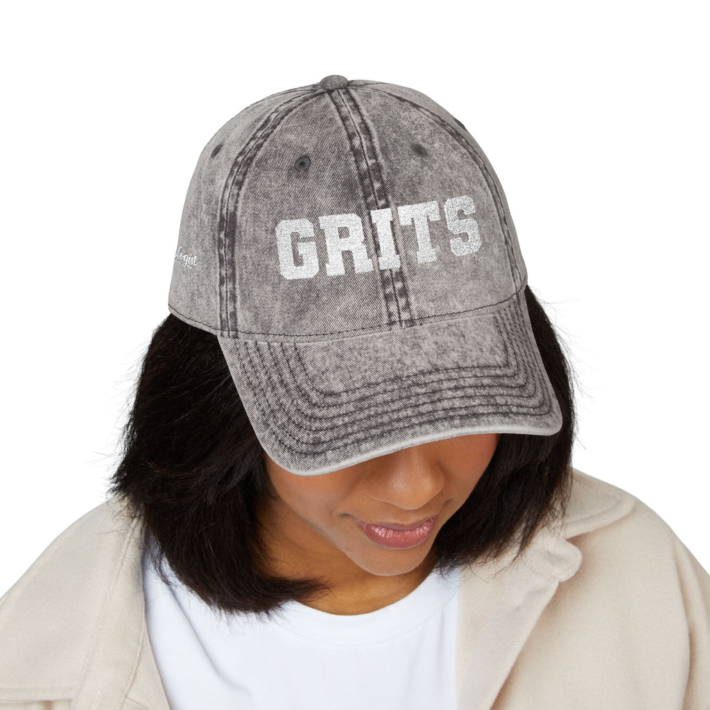 Vintage Embroidered 'GRITS' Distressed Cap