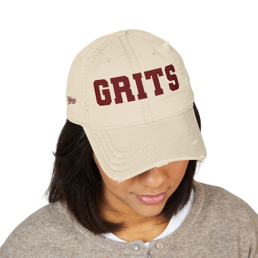 Grits Embroidered Distressed Hat w/Stay Gritty! on back