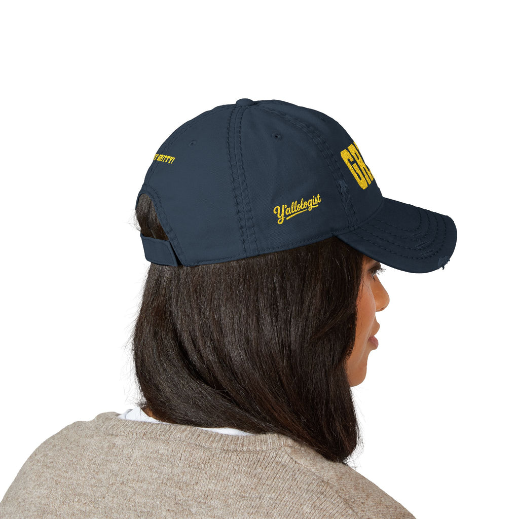 Grits Embroidered Distressed Hat w/ Stay Gritty! on back