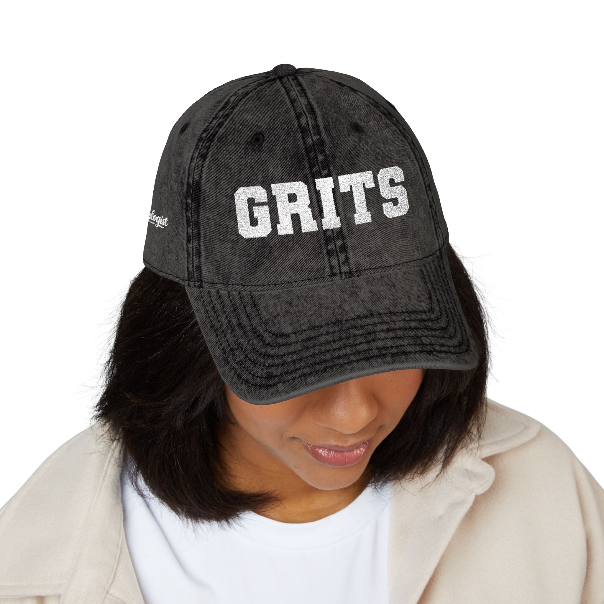 Vintage Embroidered 'GRITS' Distressed Cap