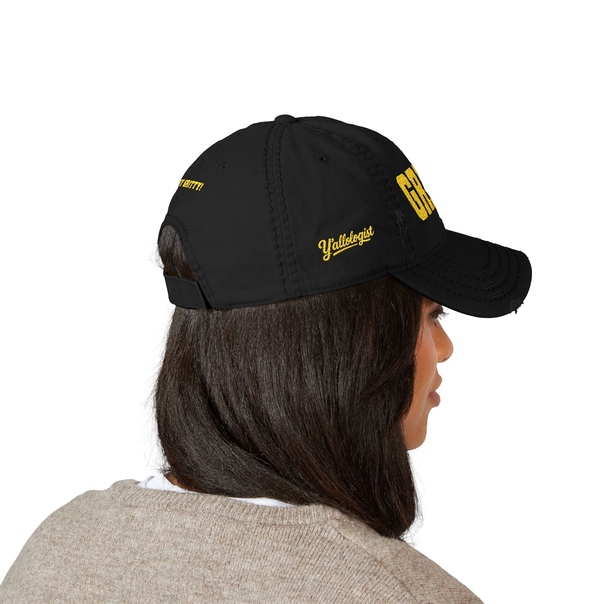 Grits Embroidered Distressed Hat w/ Stay Gritty! on back
