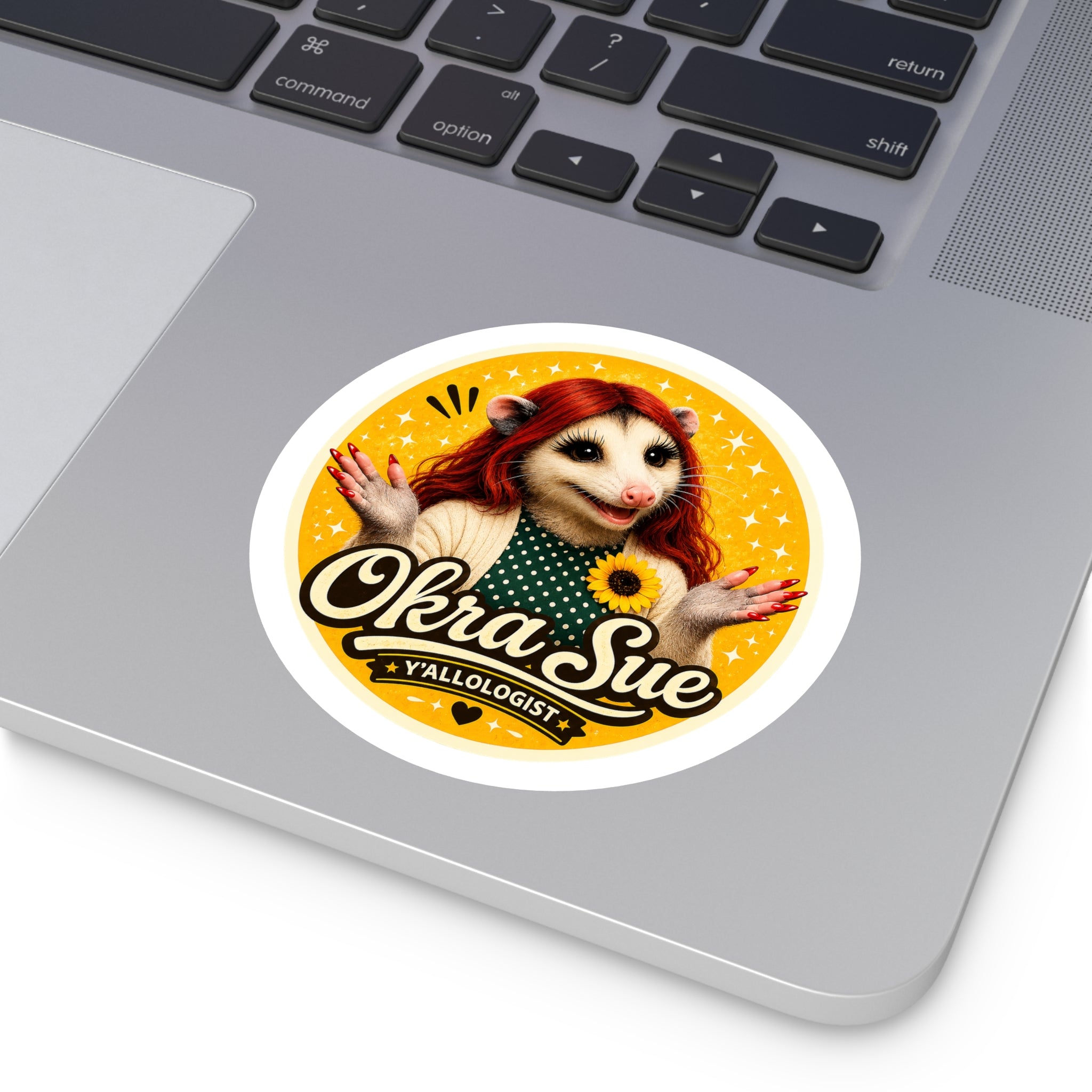 Okra Sue Round Sticker