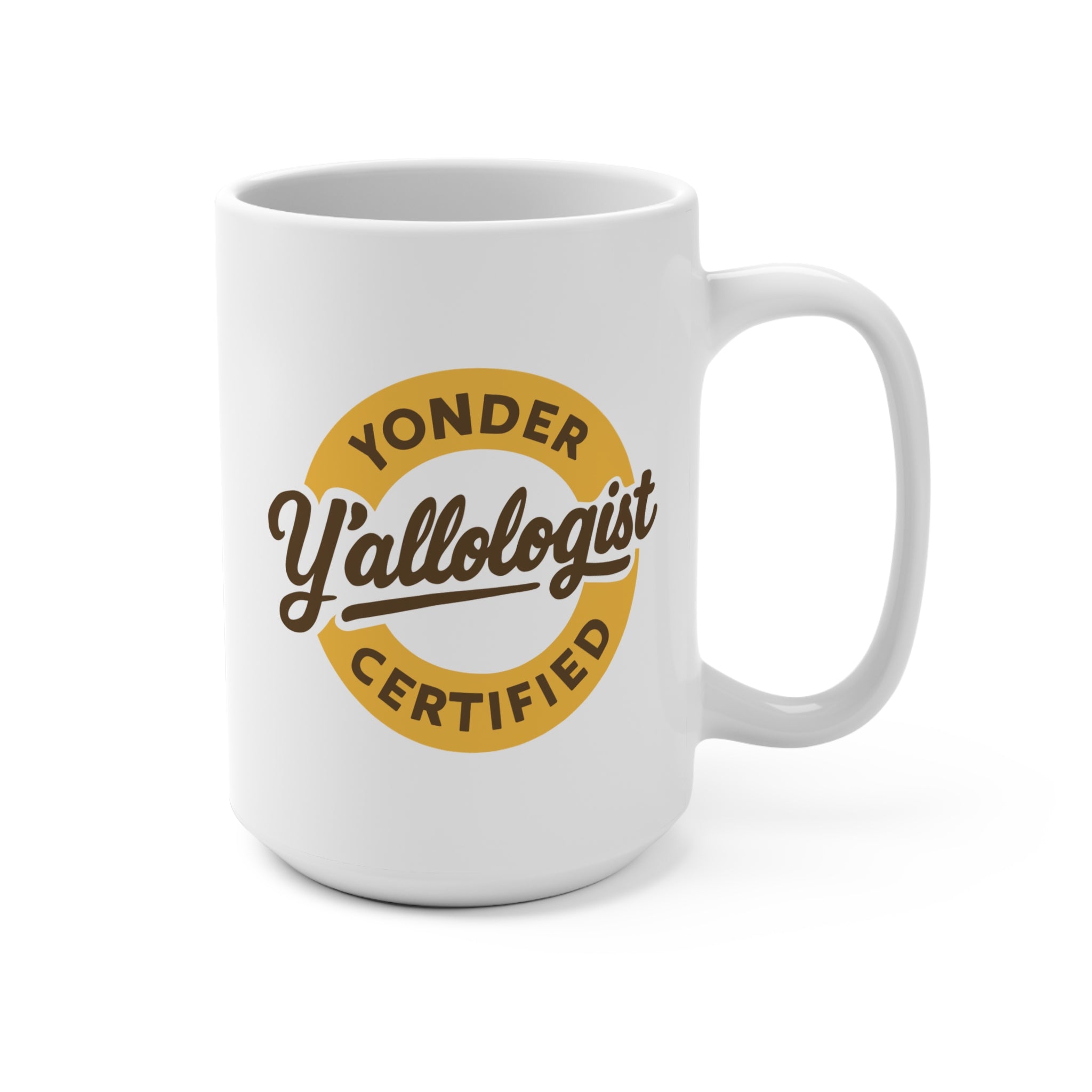 Y'allologist Yonder Certified Logo 15oz Coffee Mug