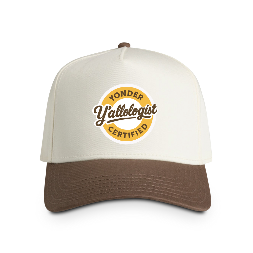 Y'allologist Embroidered Two-Tone Cap — Retro Southern Trucker Hat