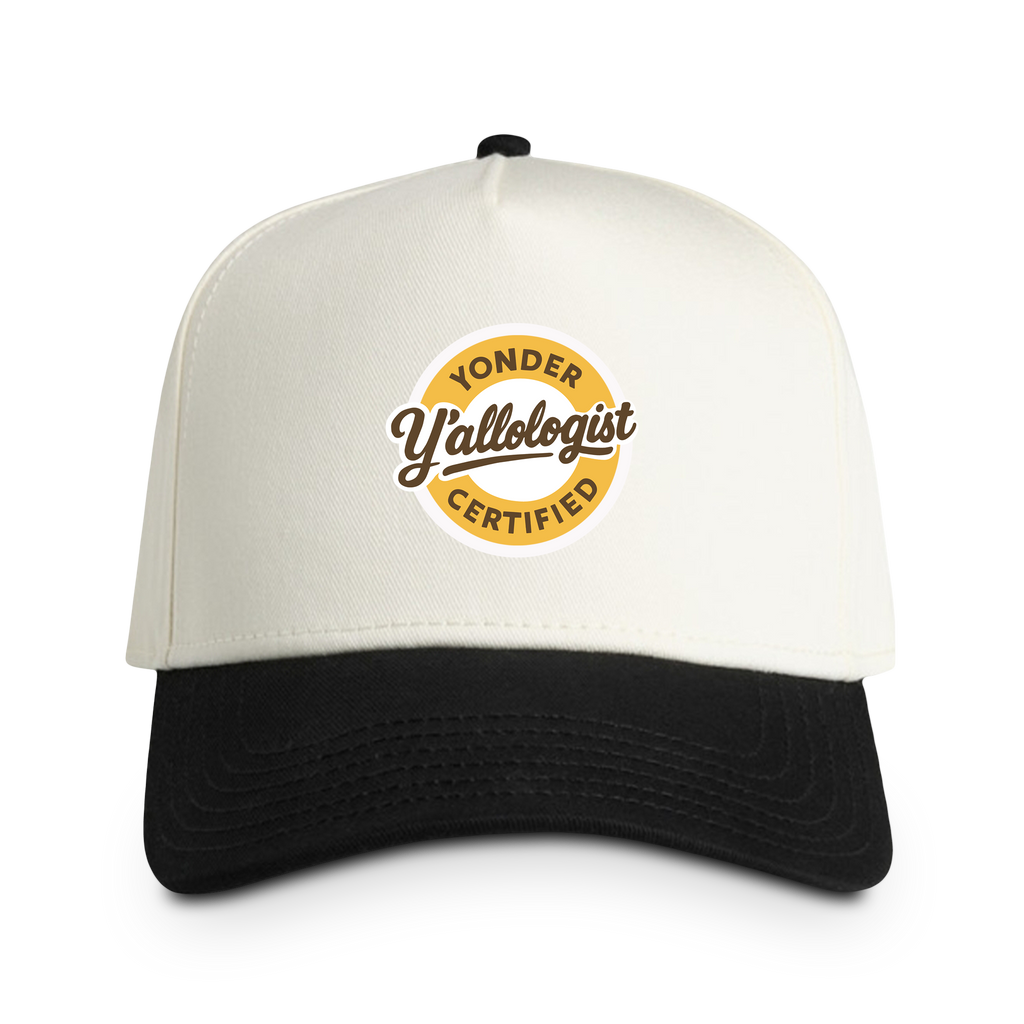 Y'allologist Embroidered Two-Tone Cap — Retro Southern Trucker Hat