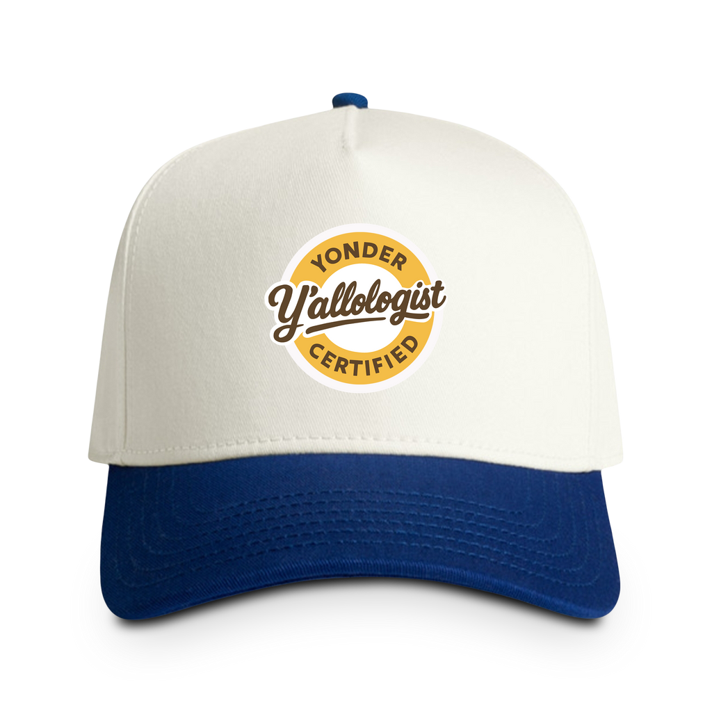 Y'allologist Embroidered Two-Tone Cap — Retro Southern Trucker Hat