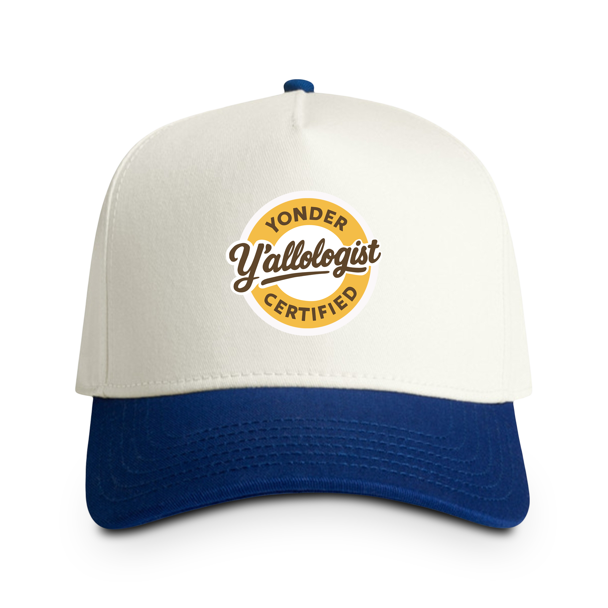 Y'allologist Embroidered Two-Tone Cap — Retro Southern Trucker Hat