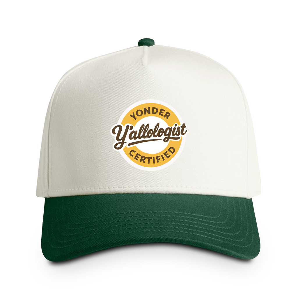 Y'allologist Embroidered Two-Tone Cap — Retro Southern Trucker Hat