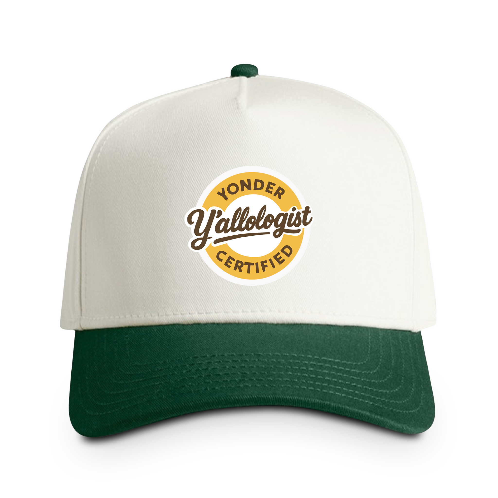 Y'allologist Embroidered Two-Tone Cap — Retro Southern Trucker Hat