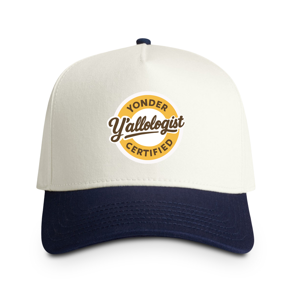 Y'allologist Embroidered Two-Tone Cap — Retro Southern Trucker Hat