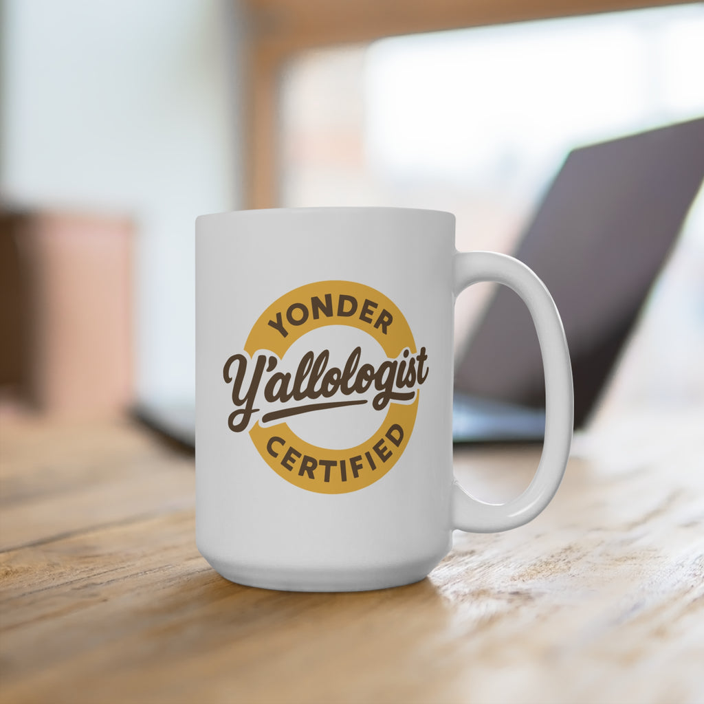 Y'allologist Yonder Certified Logo 15oz Coffee Mug