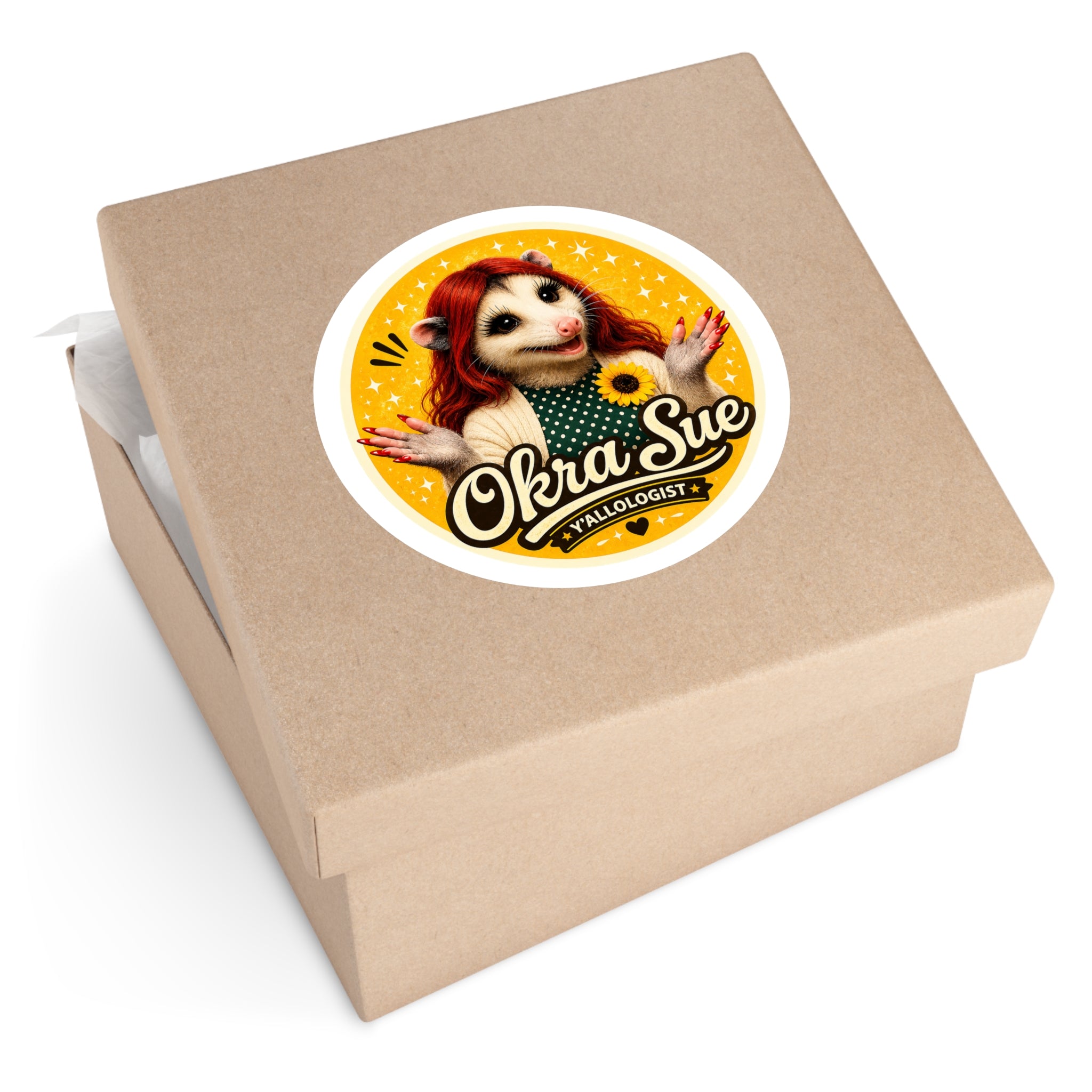 Okra Sue Round Sticker