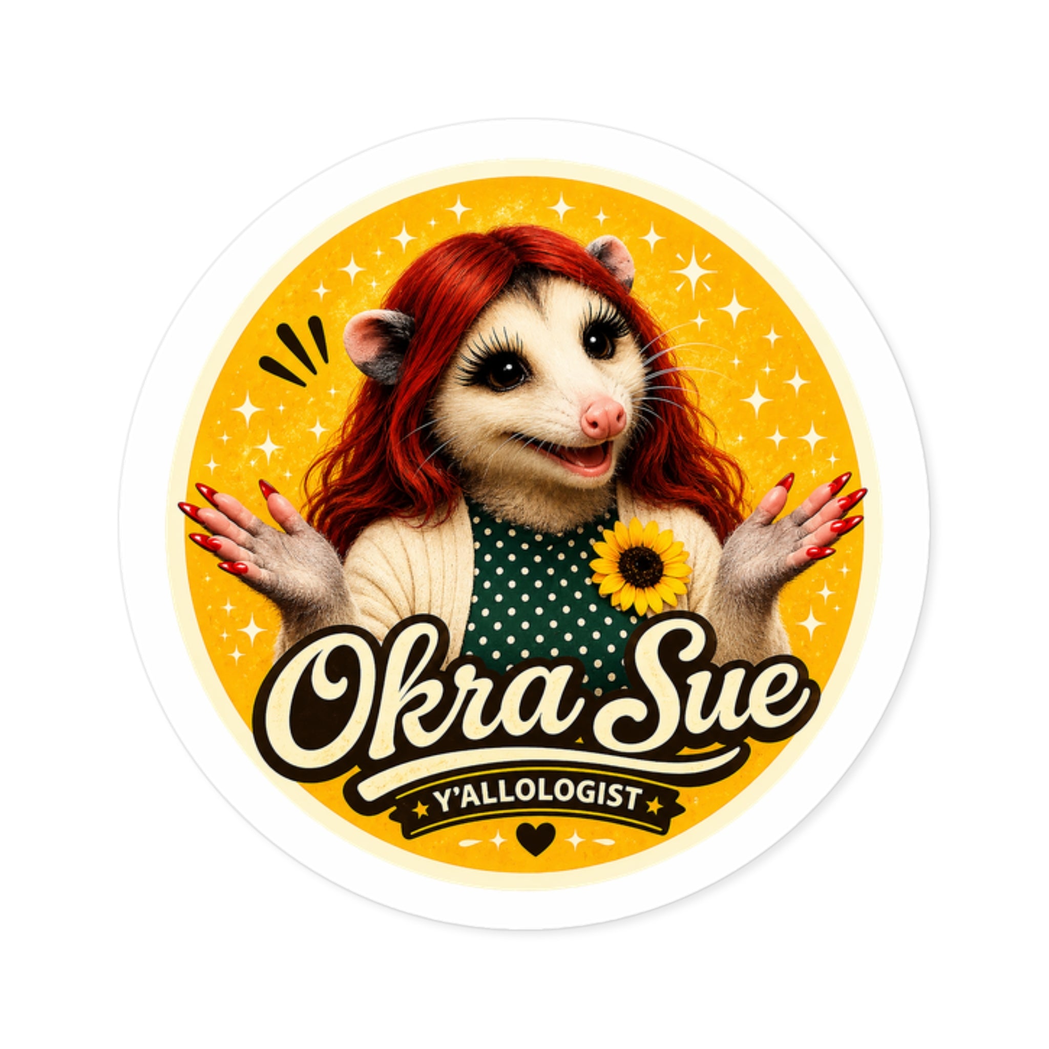 Okra Sue Round Sticker