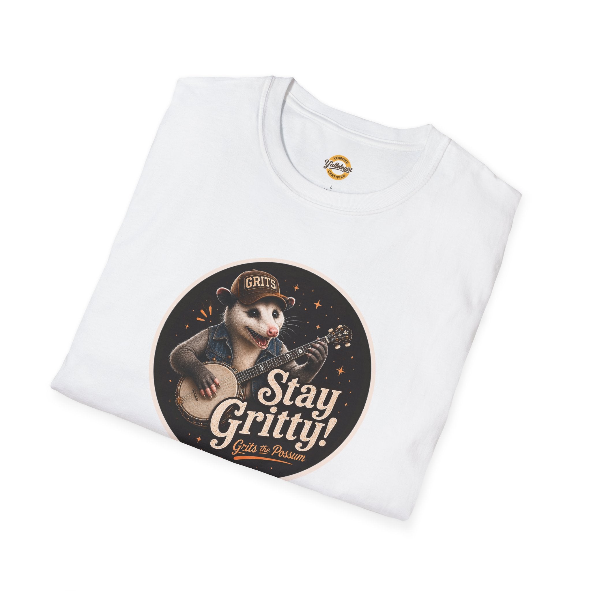 Grits the Possum/Stay Gritty! Unisex Softstyle T-Shirt