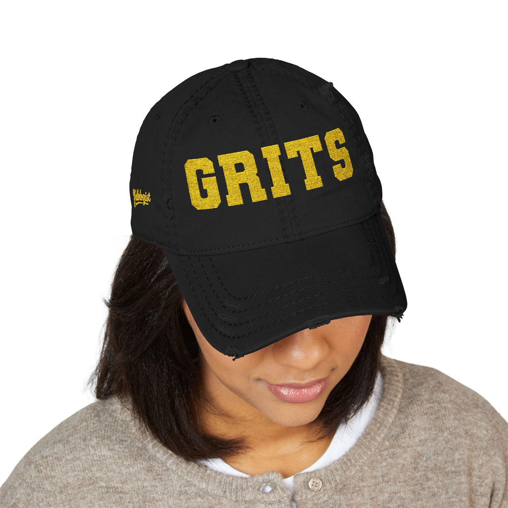 Grits Embroidered Distressed Hat w/ Stay Gritty! on back