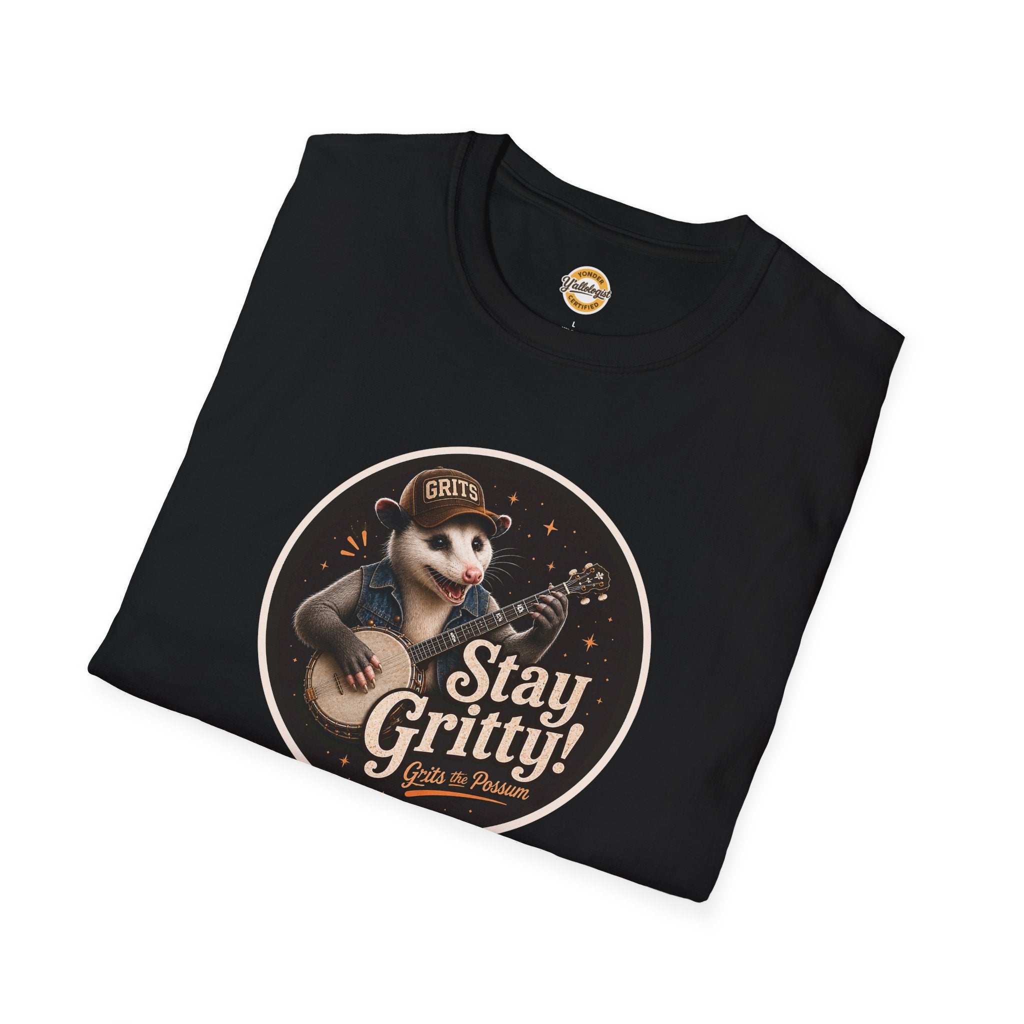 Grits the Possum/Stay Gritty! Unisex Softstyle T-Shirt