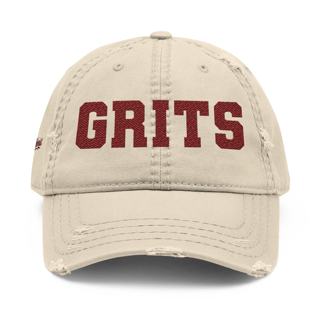 Grits Embroidered Distressed Hat w/Stay Gritty! on back