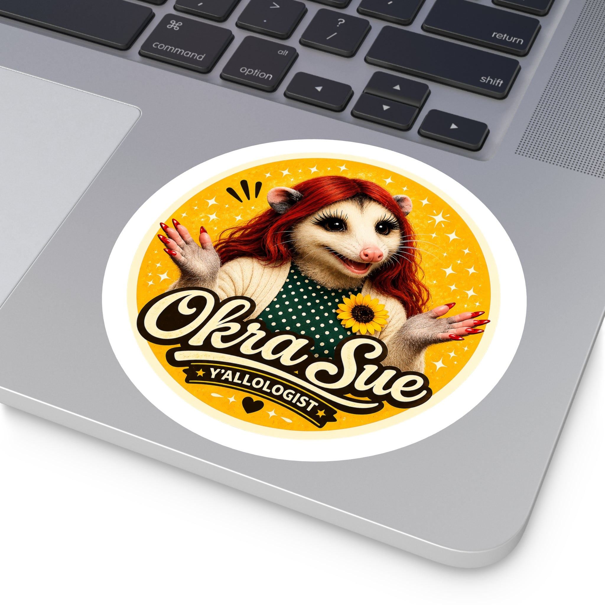 Okra Sue Round Sticker