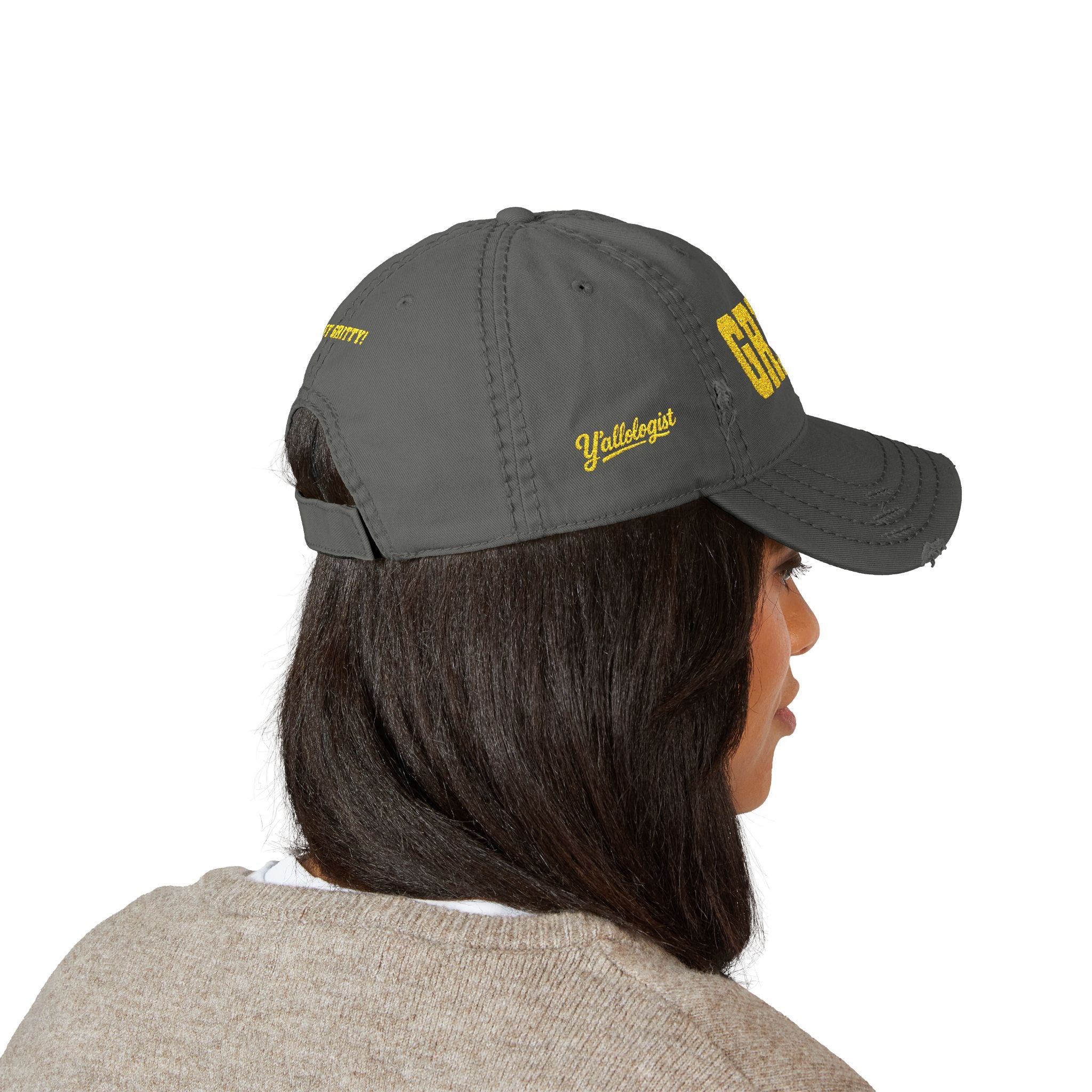 Grits Embroidered Distressed Hat w/ Stay Gritty! on back
