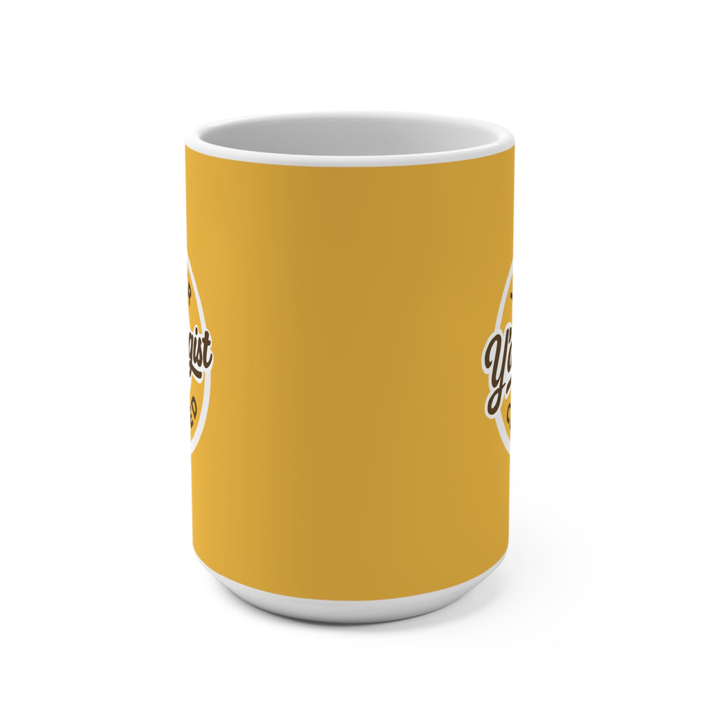 Y'allologist Yonder Certified Round Logo Yellow 15oz Coffee Mug