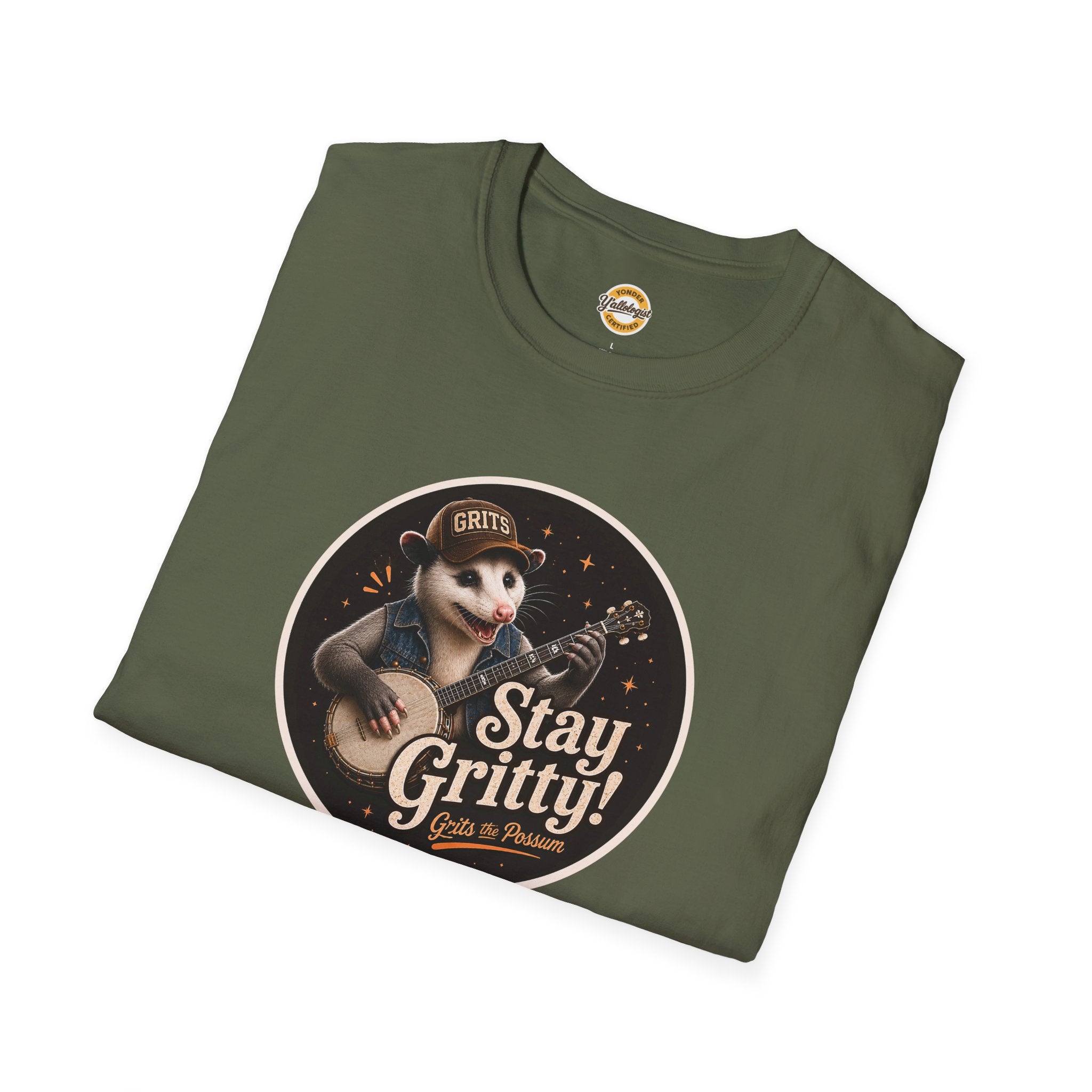 Grits the Possum/Stay Gritty! Unisex Softstyle T-Shirt