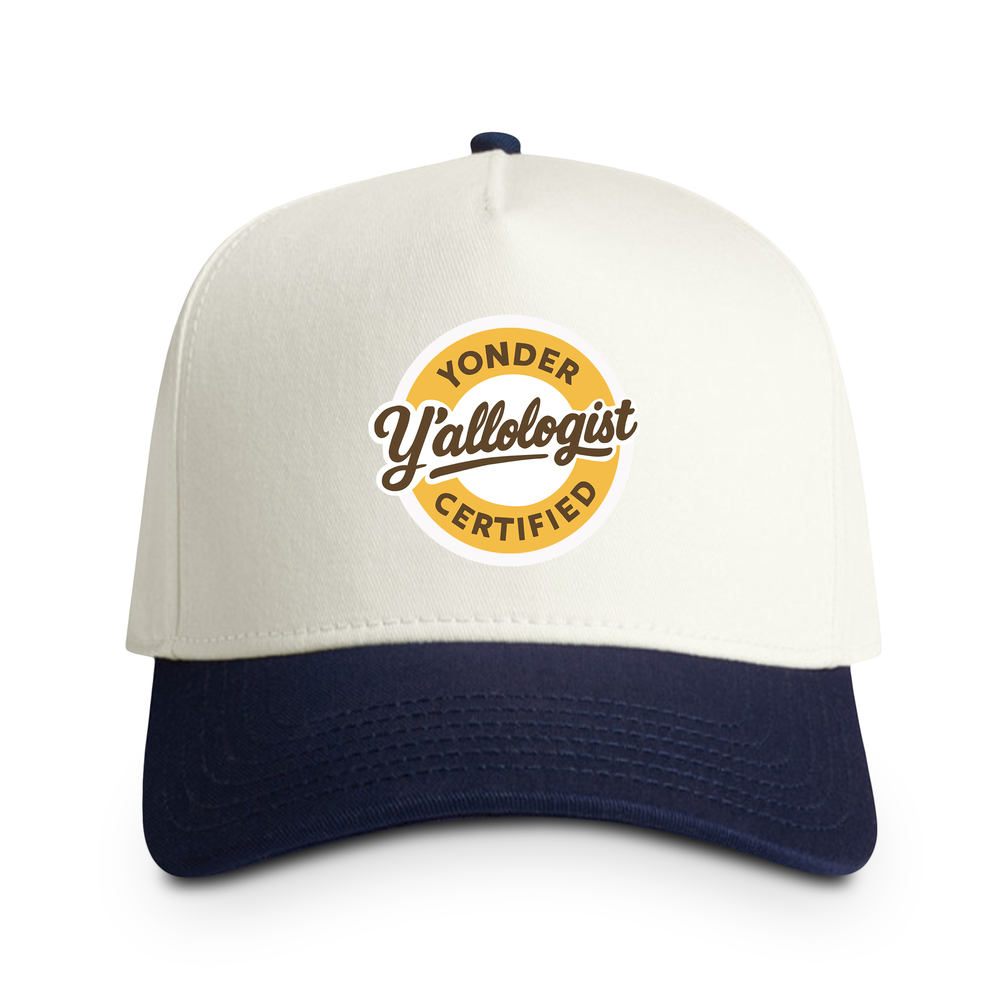 Y'allologist Embroidered Two-Tone Cap — Retro Southern Trucker Hat